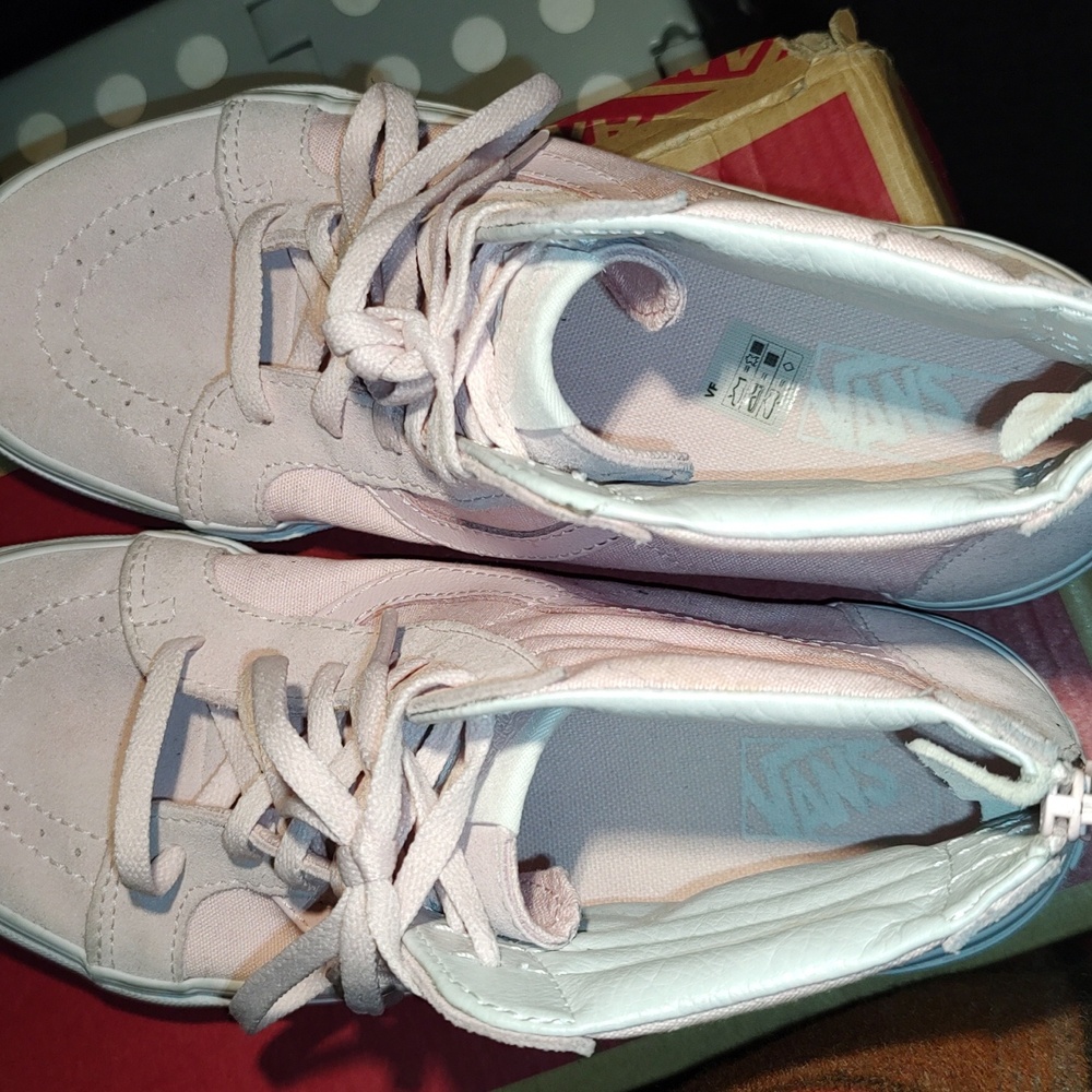 Vans Kids Sk8 Hi Pink Shoes Size 6 - Picture 4 of 6